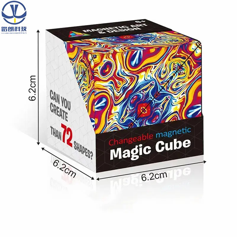 Rubik\'s cube deformation rare earth magnet infinite rotation geometric magnetic Rubik\'s cube toy decompression 3D Rubik\'s cube building blocks