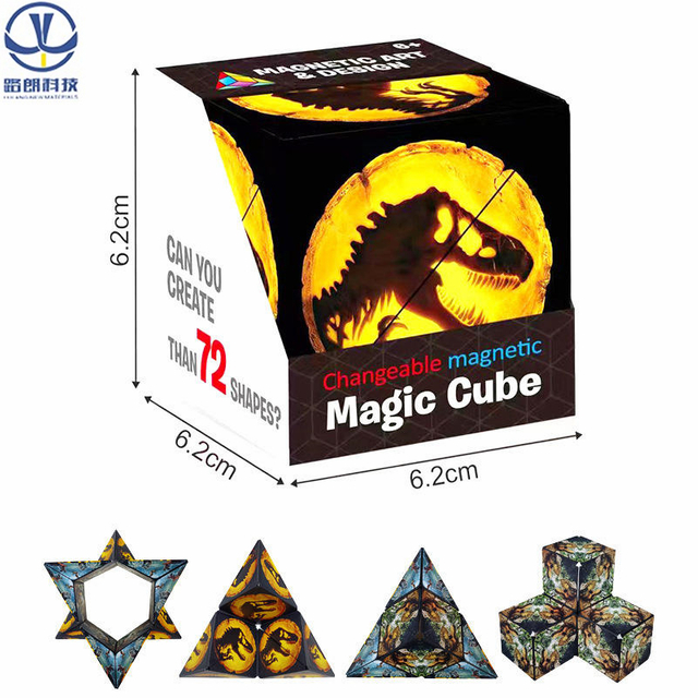 Rubik's cube deformation rare earth magnet infinite rotation geometric magnetic Rubik's cube toy decompression 3D Rubik's cube building blocks