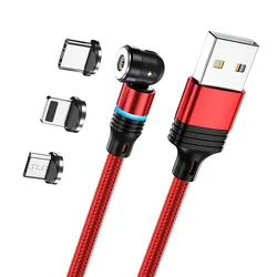Magnetic cable 3 in 1 nylon braided high quality cheap price usb type c cable for mobile phones