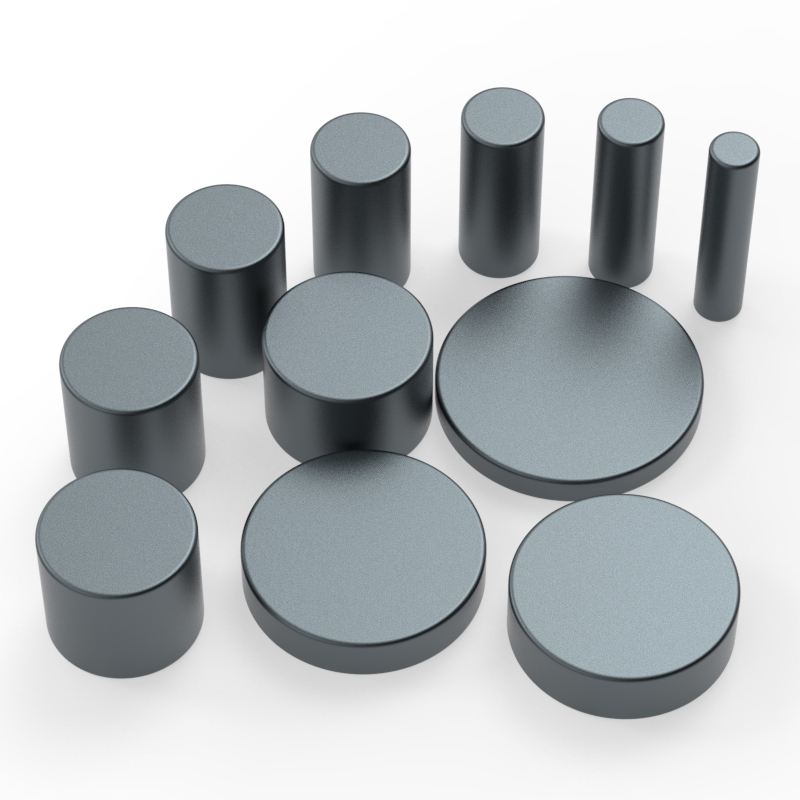 Custom N30 N33 N35 N52 Black Epoxy Neodymium Cylinder Magnet Round NdFeB Disc Magnetic Assembly Materials Strong Magnets