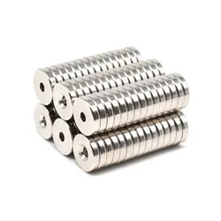 8 - 30mm Super Strong N35 N52 Nickel Plating Disc Neodymium Magnet With Countersunk Hole