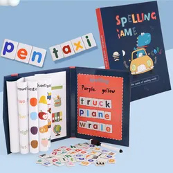 Kids Fun Book Clip Magnetic Word Spelling English Learning Game Early Educational Wooden Toys