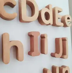 52 Wooden magnetic uppercase lowercase alphabet letter magnets 