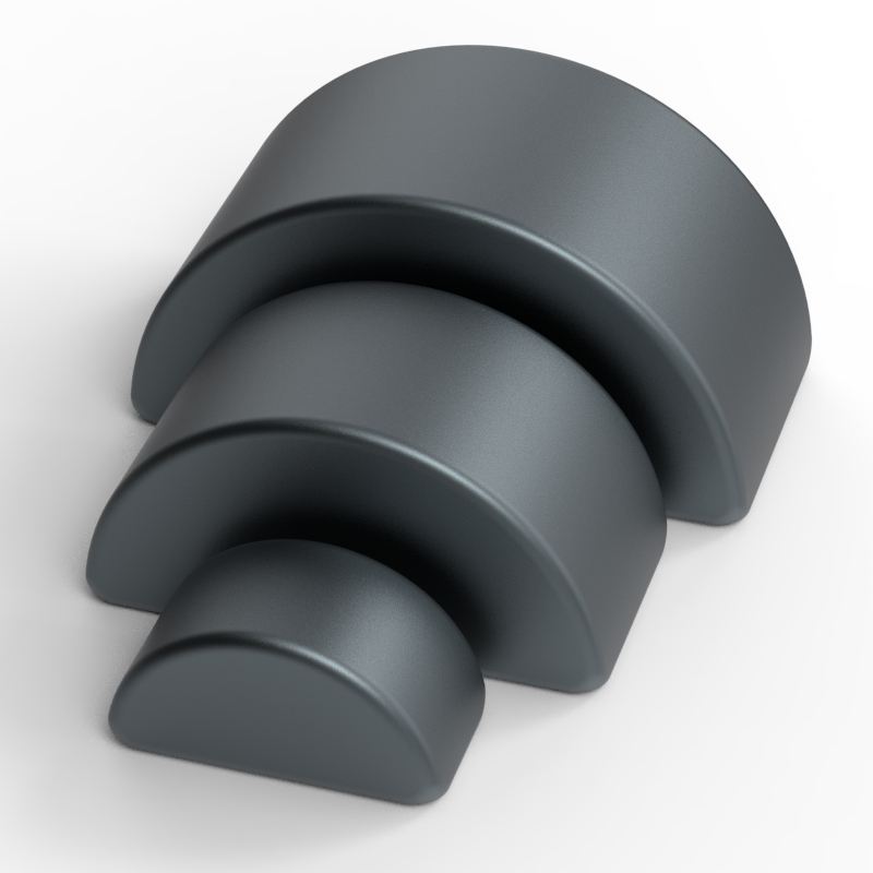 Epoxy Black Semi-Circular Cylinder Round Industrial NdFeB Neodymium Cylinder Magnet Super Strong Magnets