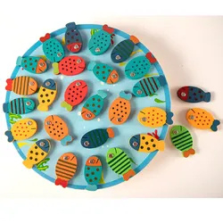 Colorful Early Children Educational Magnetic Wooden Alphabet Fishing Toys