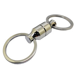 Personalized Custom Engraved Logo Zinc Alloy Metal Key Holder Permanent Dual Durable Clasp Magnetic Keychain Magnet Keyring