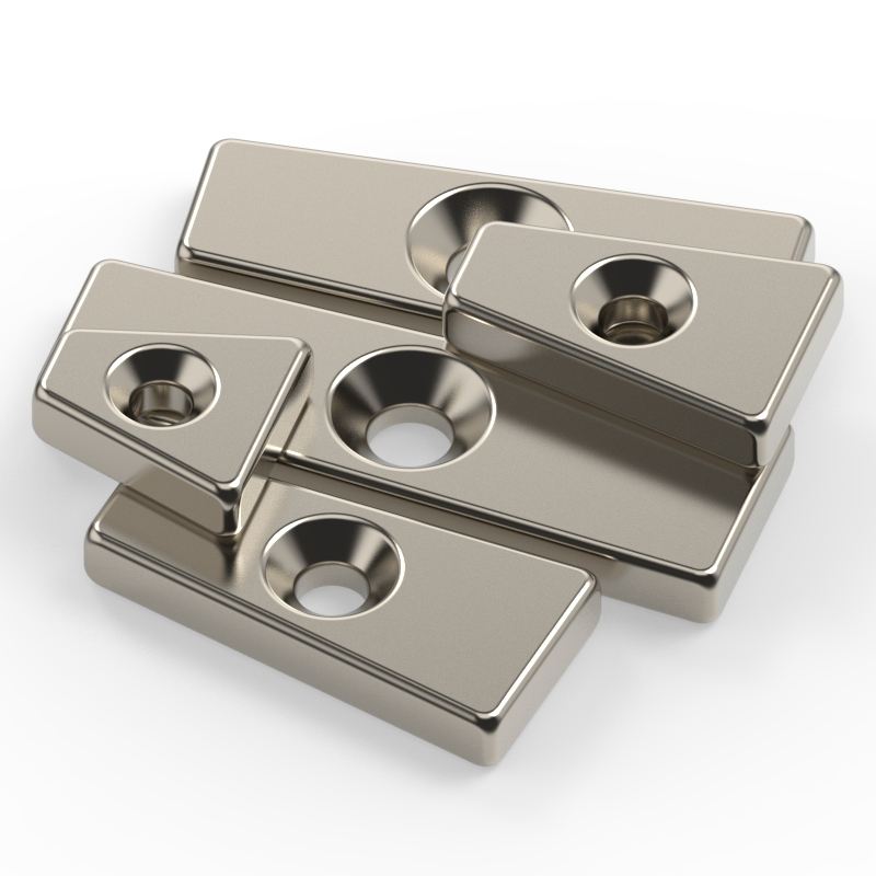 Making Machine Magnets Trapezium N42 Magnet N52 Neodymium with Countersink Hole 
