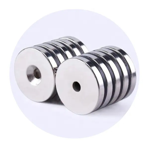 Factory Manufacturing ndfeb neodymium super strong rare earth round magnet with hole countersunk