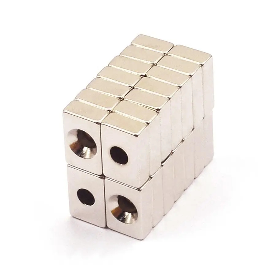 Free sample permanent magnetic rare earth super strong neodymium custom countersunk hole blocks magnet