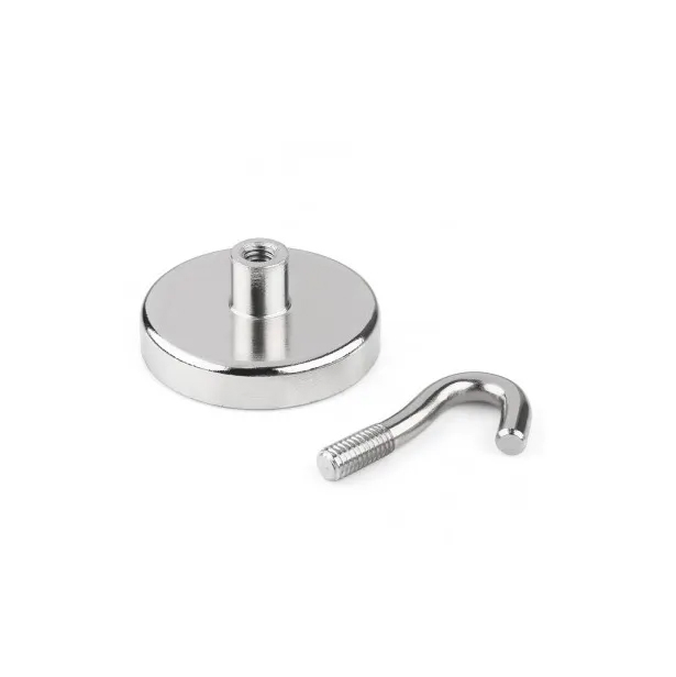 Magnet for River Or Fishing Double-Sided Round Neodymium Magnet with Eyebolt 1200lbs Pulling Force Neodymium Fishing Magnets