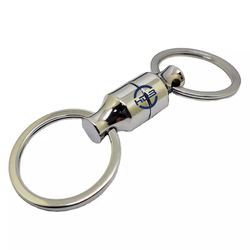 Personalized Custom Engraved Logo Zinc Alloy Metal Key Holder Permanent Dual Durable Clasp Magnetic Keychain Magnet Keyring
