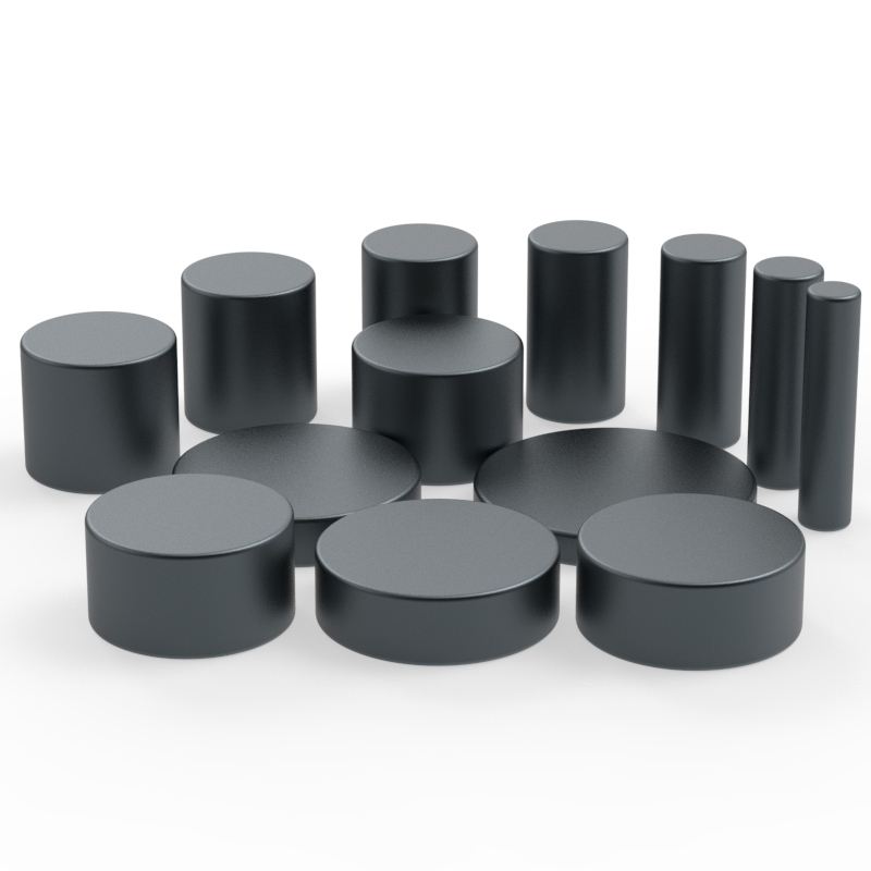 Custom N30 N33 N35 N52 Black Epoxy Neodymium Cylinder Magnet Round NdFeB Disc Magnetic Assembly Materials Strong Magnets