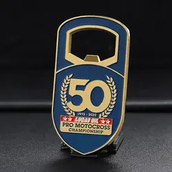 gold plated metal travel fridge magnet bottle opener 