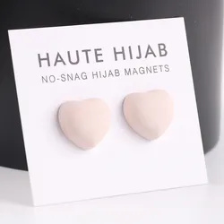 Custom Personalized Logo Pin Scarf Brooches Metal Muslim Headwear Heart Shape Magnetic Hijab Pins