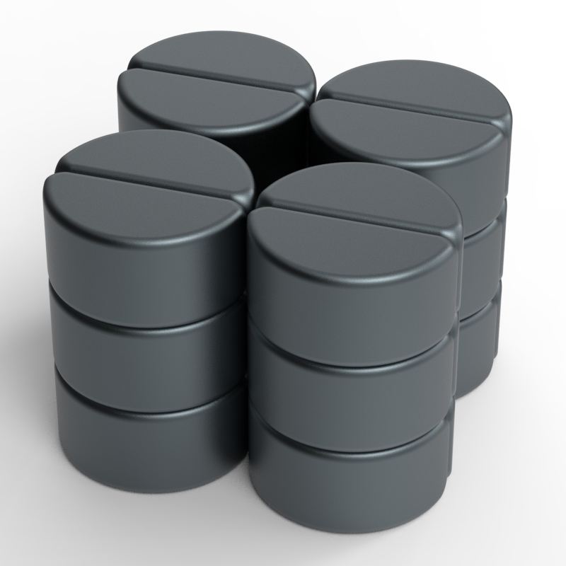 Epoxy Black Semi-Circular Cylinder Round Industrial NdFeB Neodymium Cylinder Magnet Super Strong Magnets