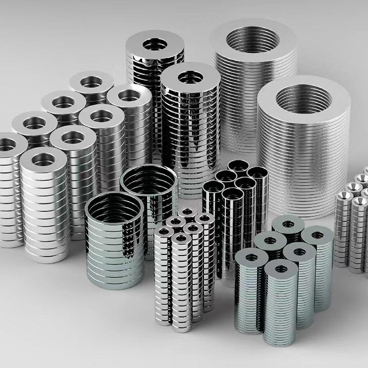 N30 N35 N38 N40 N42 Nickel Radial Axial Neodymium Magnetic Ring Neodym Magnet Magnets