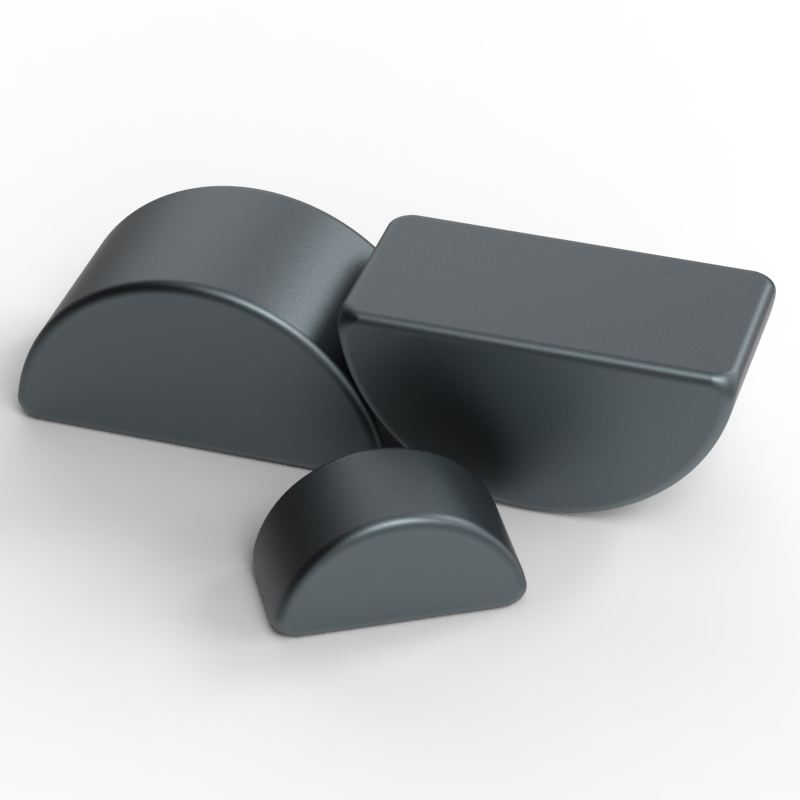 Epoxy Black Semi-Circular Cylinder Round Industrial NdFeB Neodymium Cylinder Magnet Super Strong Magnets