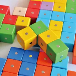 Cubes Toy Wooden Magnetic Building Blocks DIY Build Can Magnet