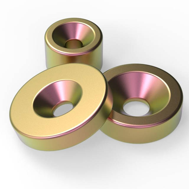 Excellent Quality Golden Supplier Price N30 N35 N42 N52 Neodymium NdFeB Ring Magnet Assembly with Countersunk Hole