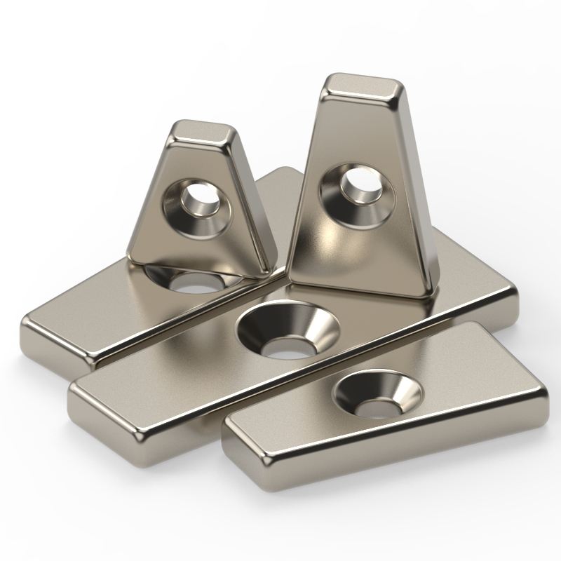 Making Machine Magnets Trapezium N42 Magnet N52 Neodymium with Countersink Hole 