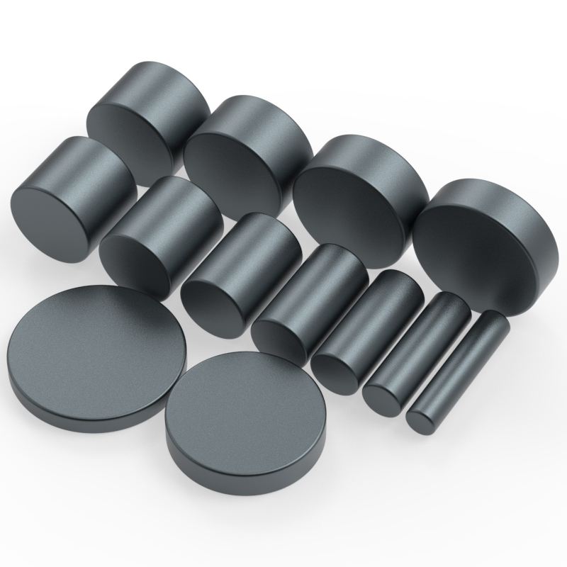 Custom N30 N33 N35 N52 Black Epoxy Neodymium Cylinder Magnet Round NdFeB Disc Magnetic Assembly Materials Strong Magnets