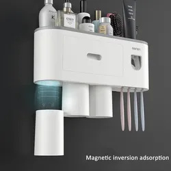 Magnetic Toothbrush Holder Bathroom Accessories Automatic Toothpaste Squeezer Dispense