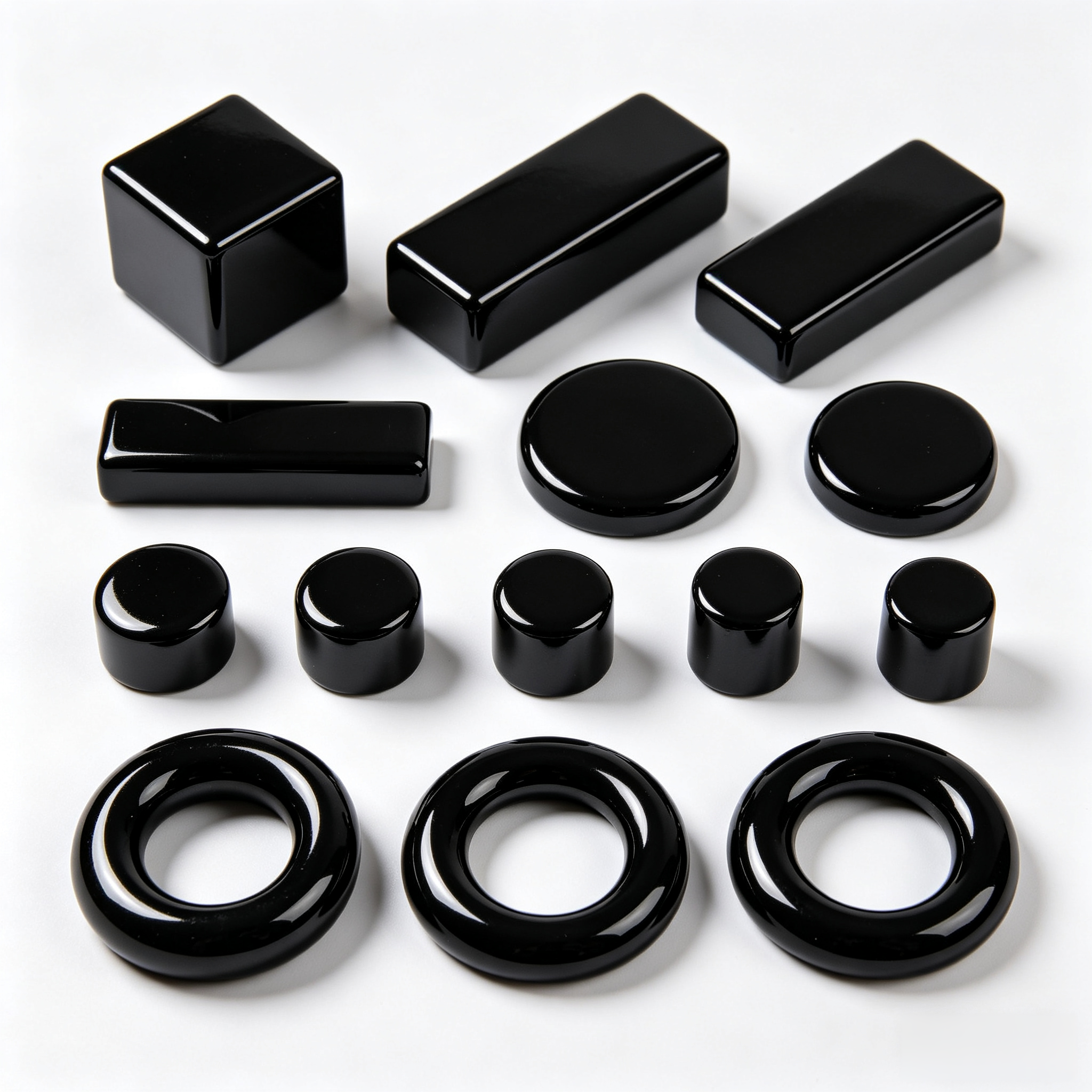 Black Epoxy Waterproof Cylinder Rectangular Cube Circular Round Ring Neodymium Magnet Magnets