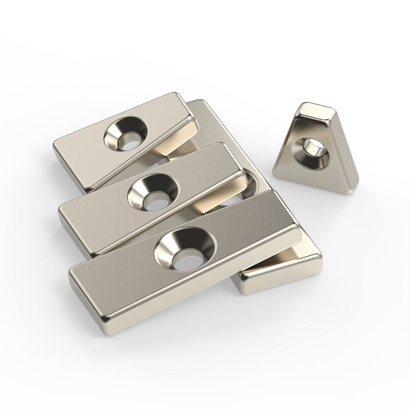 Making Machine Magnets Trapezium N42 Magnet N52 Neodymium with Countersink Hole 