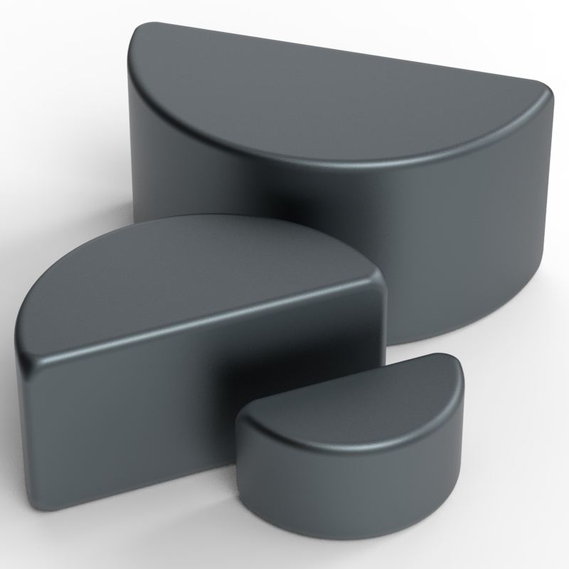 Epoxy Black Semi-Circular Cylinder Round Industrial NdFeB Neodymium Cylinder Magnet Super Strong Magnets