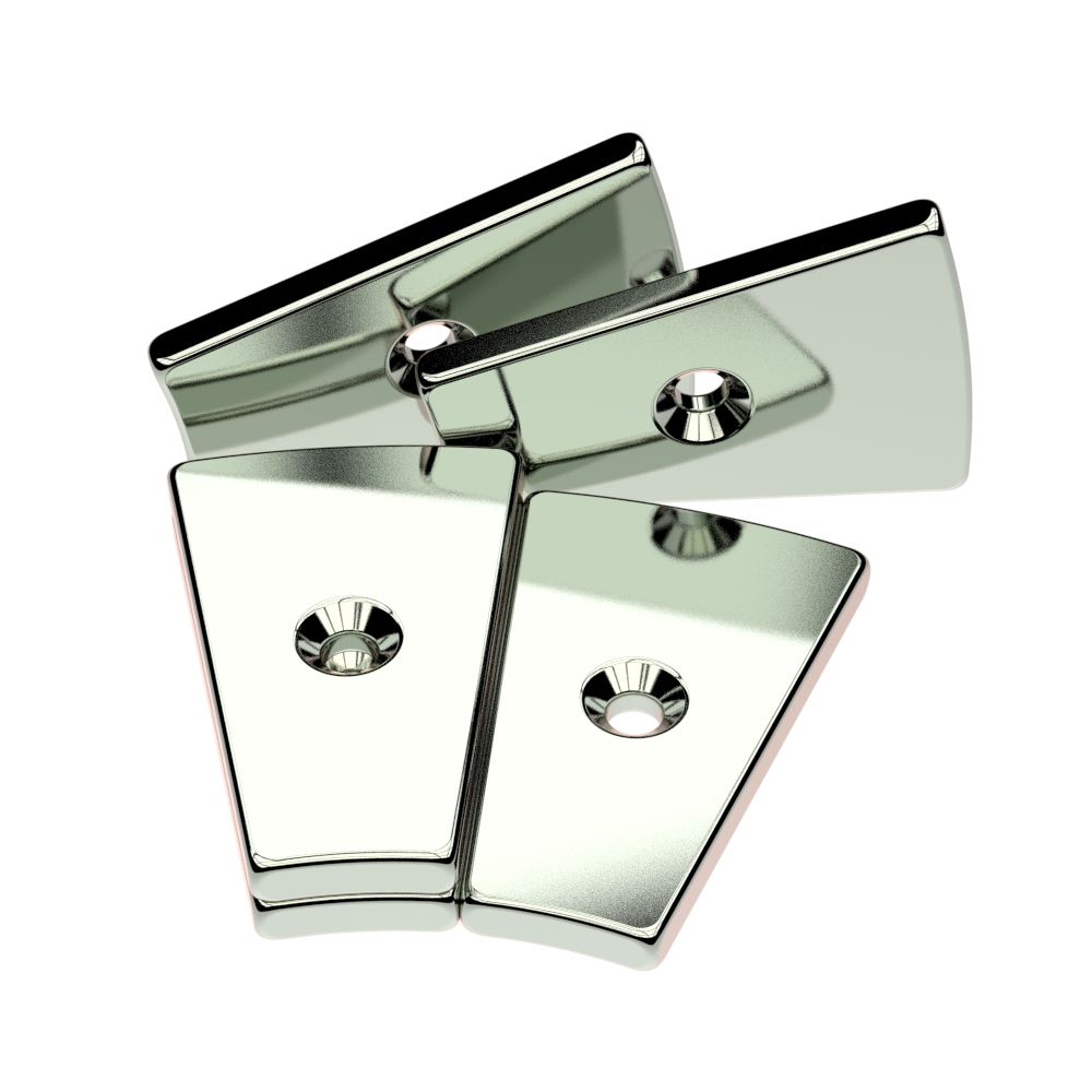 Custom Arc Tile Segment Fan Curved with Screw Hole Industrial Neodymium Strong Motor Magnets Magnet N52sh