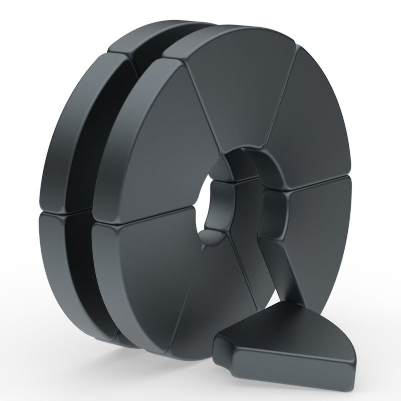 Epoxy Black Strong Arc Neodymium NdFeB Motor Magnet Magnets for Electric Motors