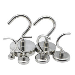 Magnetic Hooks Powerful Heavy Duty Neodymium Magnet Hanger Round Base Magnet Open Hook Magnet