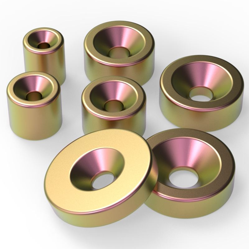 Excellent Quality Golden Supplier Price N30 N35 N42 N52 Neodymium NdFeB Ring Magnet Assembly with Countersunk Hole