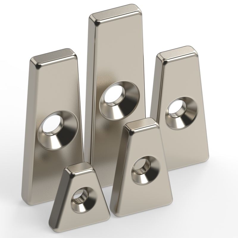Making Machine Magnets Trapezium N42 Magnet N52 Neodymium with Countersink Hole 