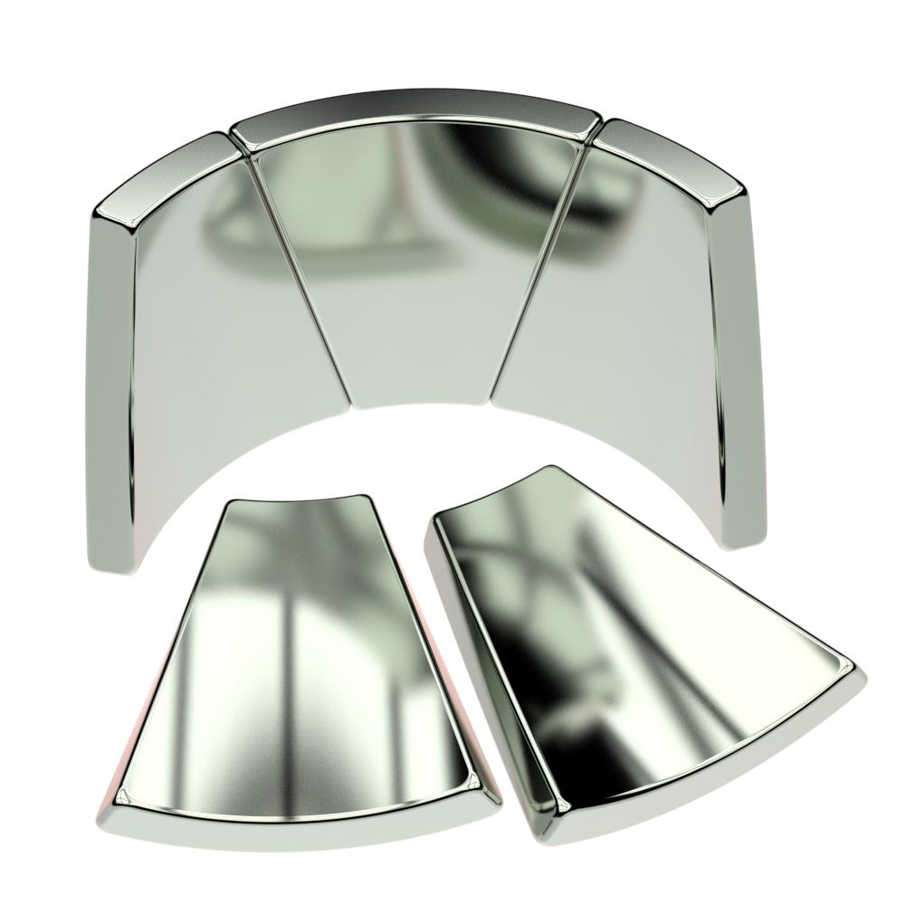 Custom N52 Strong Neodymium NdFeB Arc Tile Segment Fan Curved Motor Magnets Magnet 