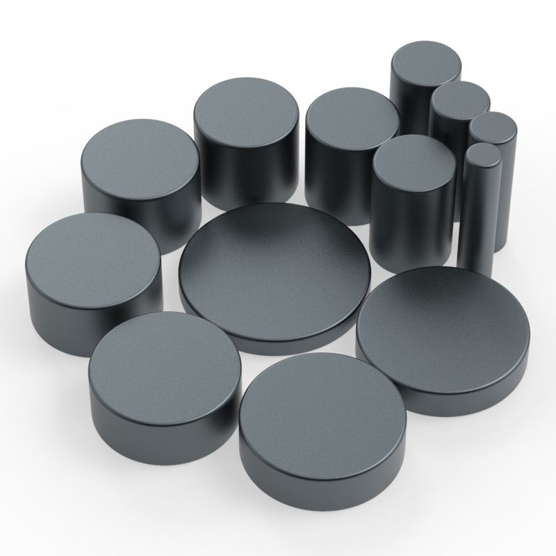 Custom N30 N33 N35 N52 Black Epoxy Neodymium Cylinder Magnet Round NdFeB Disc Magnetic Assembly Materials Strong Magnets