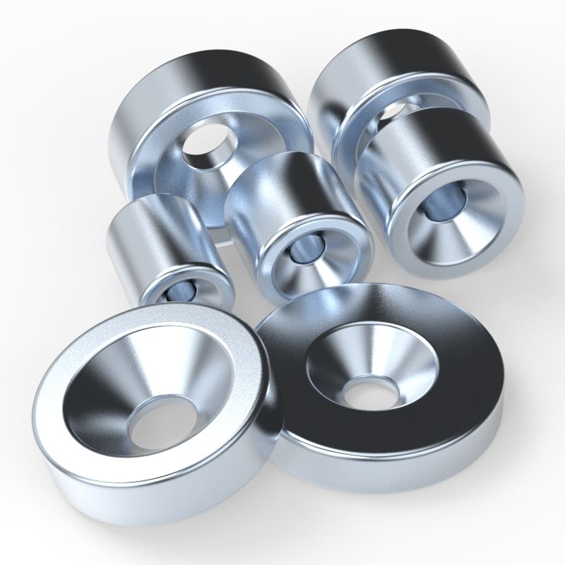 N35 N40 N42 N38 N52 Countersunk Ring Neodymium Magnet with Countersink Hole for Furniture Hardware Fixed Base