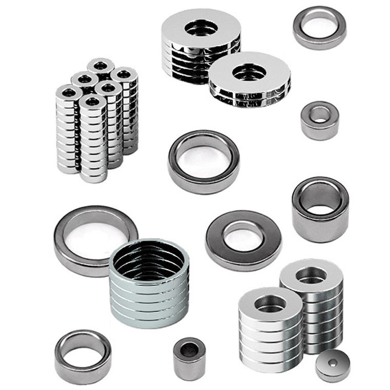 Custom N35 N38 N42 N52 Ring Axial Radial magnetization Strong Round with Hole Rare Earth Permanent NdFeB Magnet Magnets 