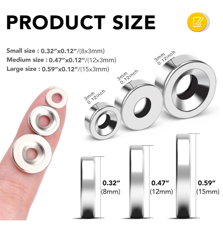 M3 M4 M5 Neodymium Permanent Magnets Magnet with Countersunk Hole for Cabinet Door
