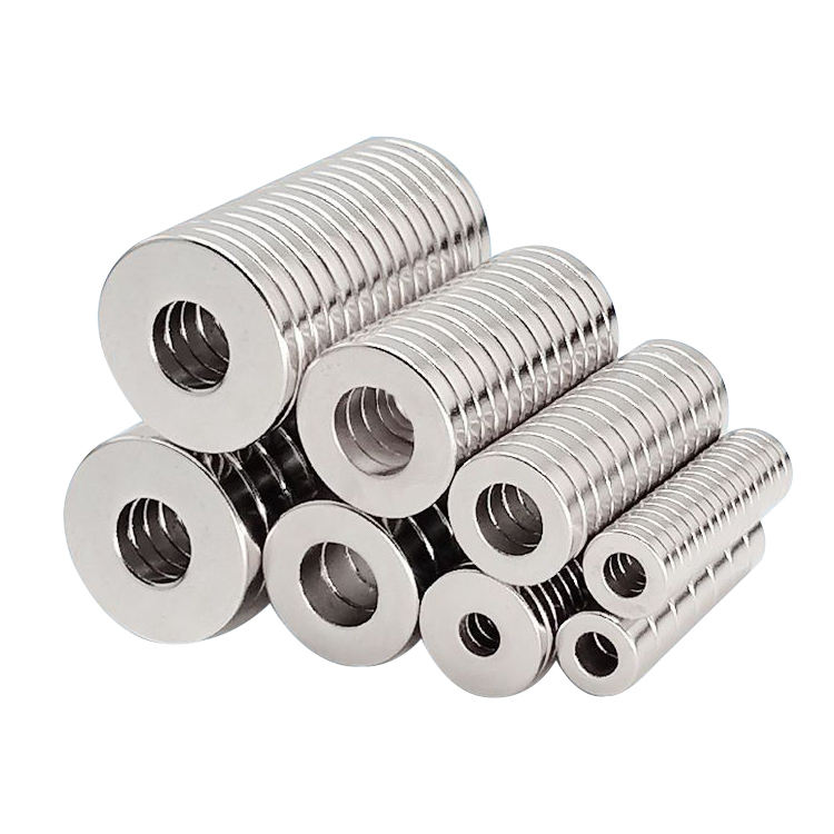 Custom N35 N38 N42 N52 Ring Axial Radial magnetization Strong Round with Hole Rare Earth Permanent NdFeB Magnet Magnets 