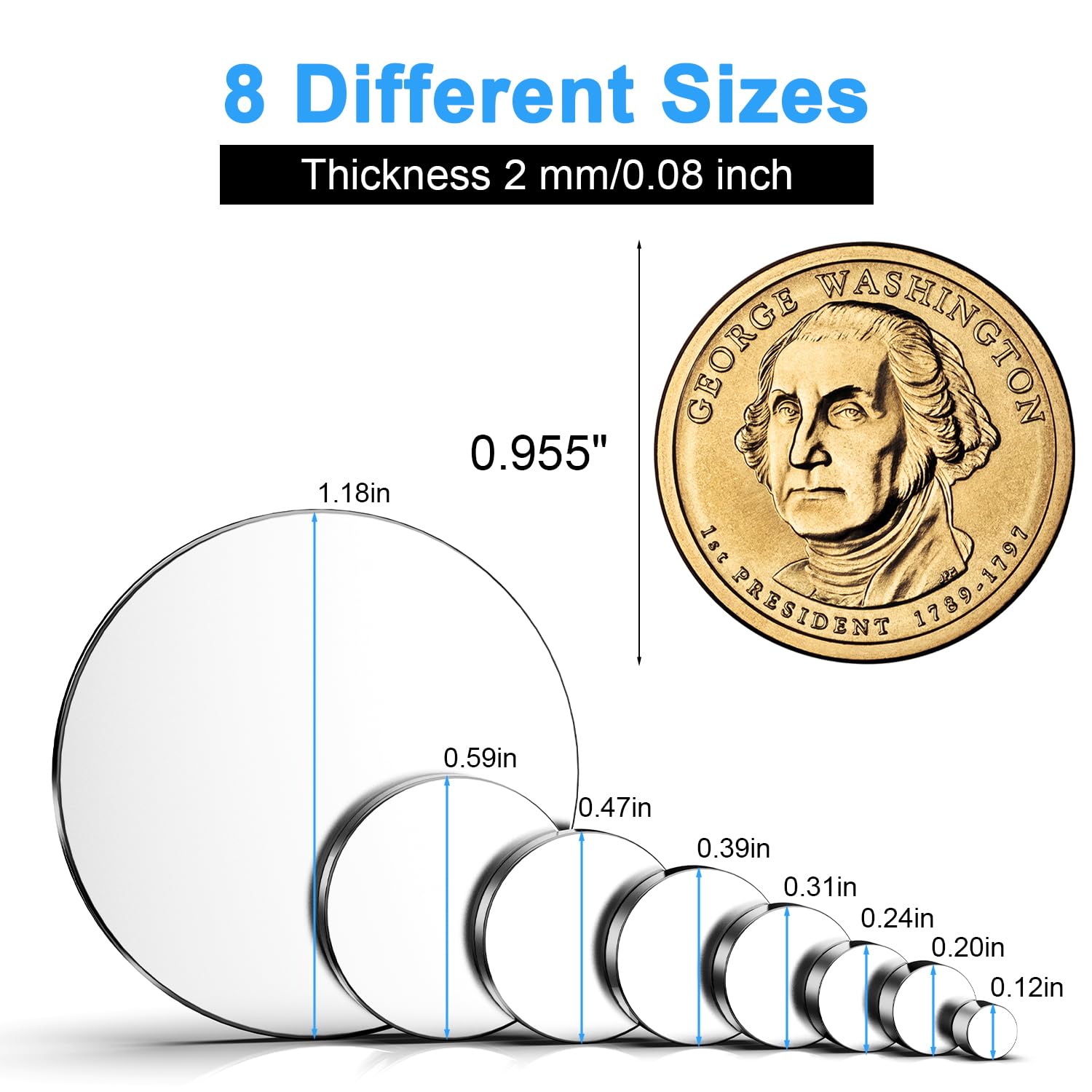N52 N42 N35 N38 Powerful Sintered Round Sheet Neodym Neodymium Magnet Magnets