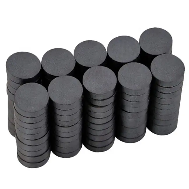 Custom Strong Industrial Ferrite Disc Round Flat Magnet for Security Door Sensor