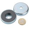 Manufacturer Round Ferrite Pot Magnet with Countersunk Hole for Rustproof Fixing Mounting