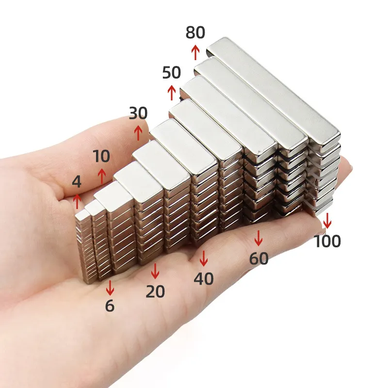 Custom N52 N38 N30 N35 N40 N42 Block Strip Bar Rectangle Rectangular Neodymium NdFeB Strong Rare Earth Permanent Magnet Magnets