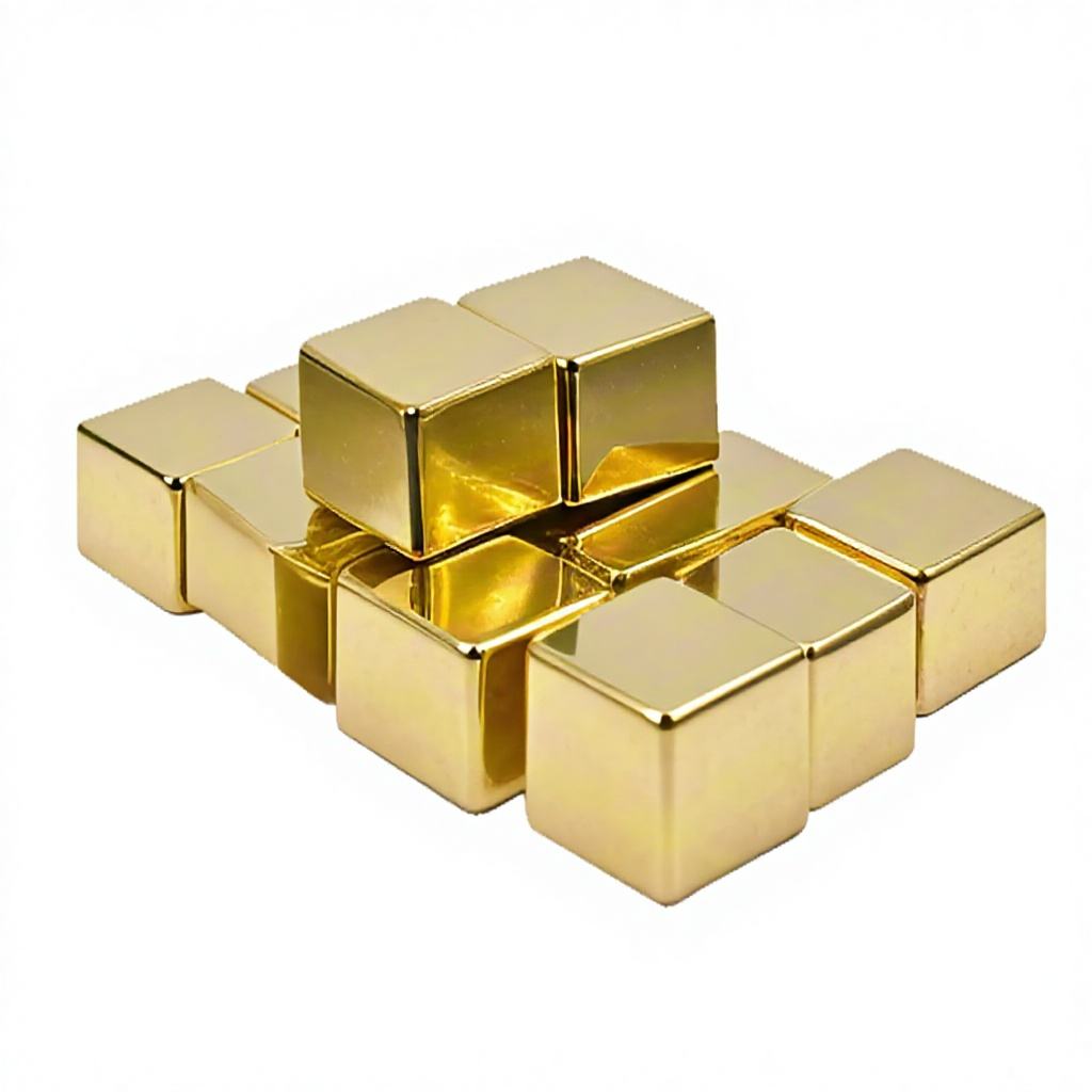 Custom N28 N38 N35 N40 N42 N52 Gold Round Cube Block Any Shape Permanent Neodymium Magnets NdFeB Magnet 