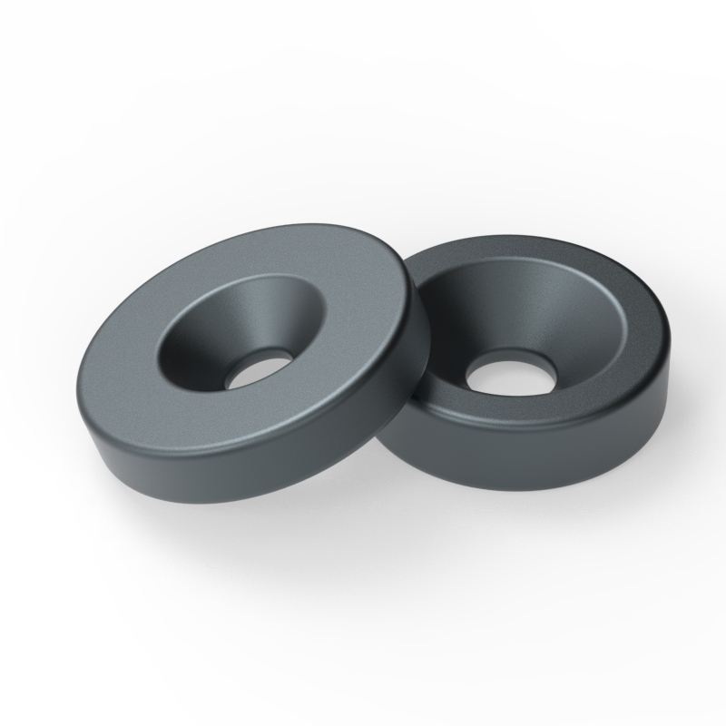 N35 N38 N40 N42 Waterproof Black Epoxy Coated Screw Countersunk Ring Neodymium Magnet with Countersink Hole