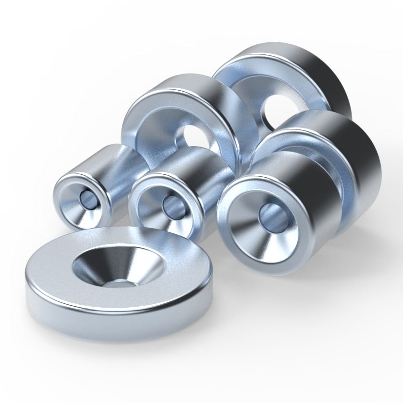 N35 N40 N42 N38 N52 Countersunk Ring Neodymium Magnet with Countersink Hole for Furniture Hardware Fixed Base