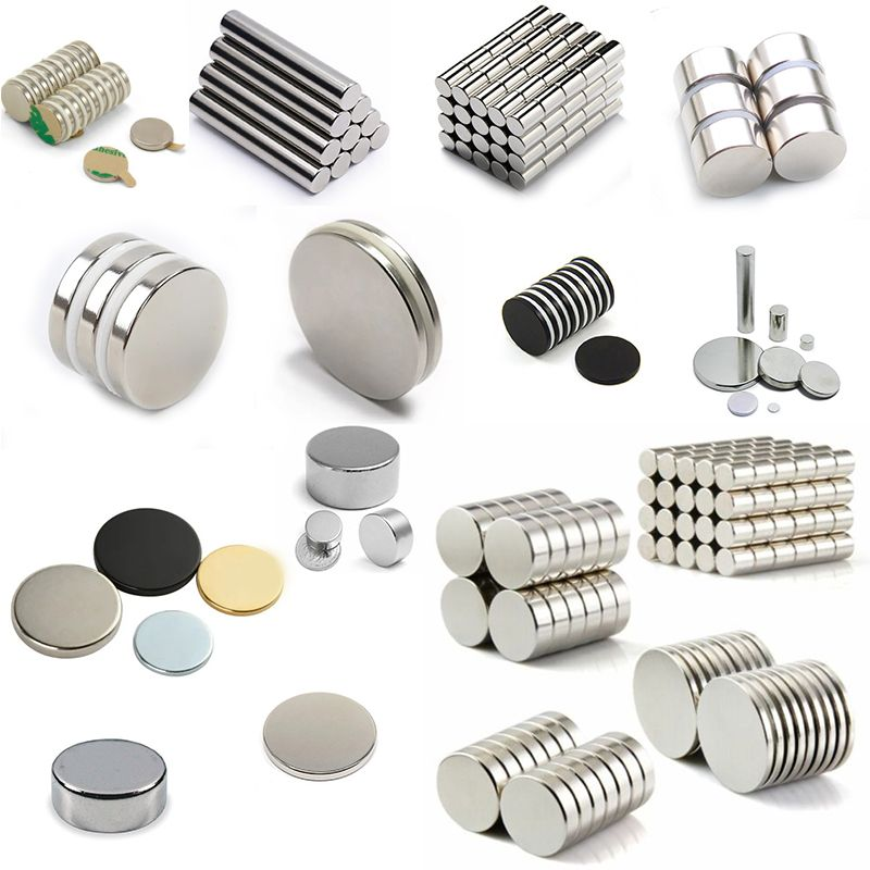 Custom N28 N30 N35 N40 N42 N52 Round Sheet Ring Arc Cube Square Block Rectangle Cylinder Permanent Neodymium Magnets NdFeB Magnet 