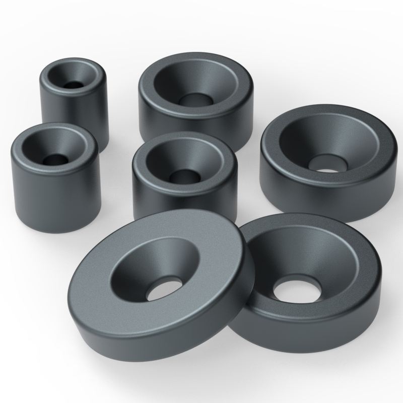 N35 N38 N40 N42 Waterproof Black Epoxy Coated Screw Countersunk Ring Neodymium Magnet with Countersink Hole