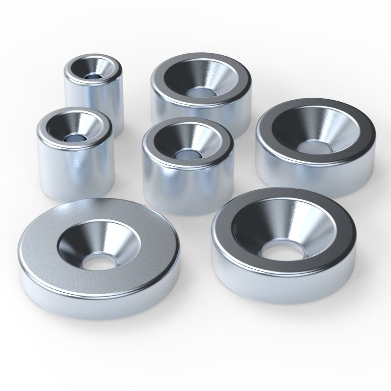 N35 N40 N42 N38 N52 Countersunk Ring Neodymium Magnet with Countersink Hole for Furniture Hardware Fixed Base